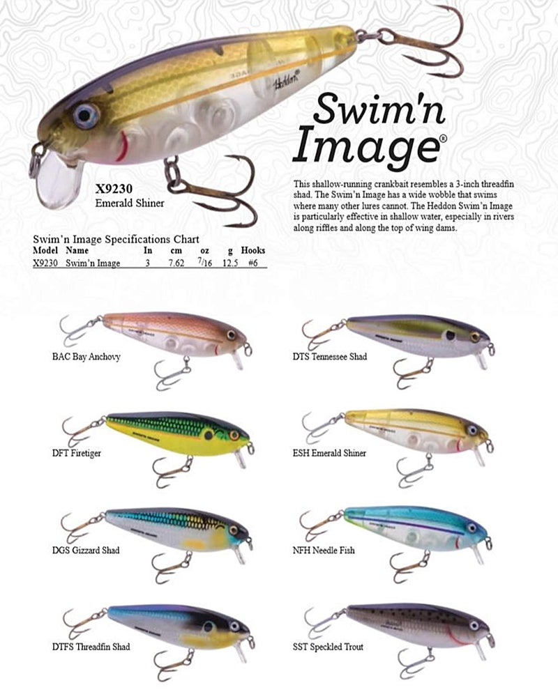 Heddon Swim'N Image Shallow-Running Crankbait Fishing Lure, 3 Inch, 7/16 Ounce, Threadfin Shad - Image 2
